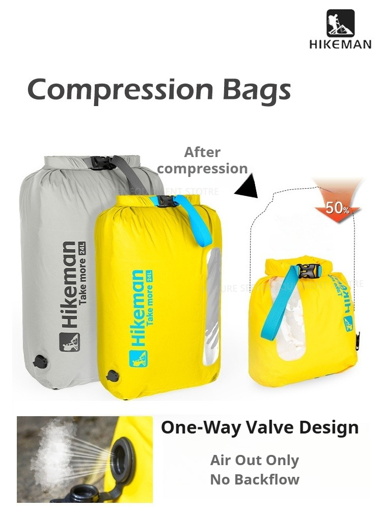 Dry Bag Roll Top - Worek kompresyjny HIKEMAN z zaworem jednokierunkowym,